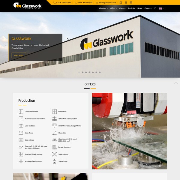 glasswork.am կայքի պատրաստում