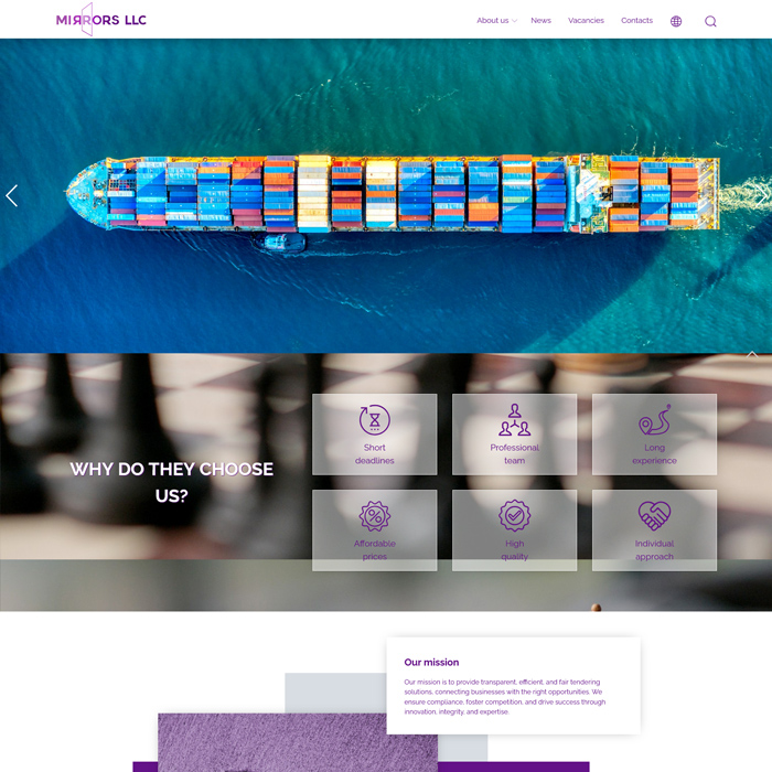 mirrors.am կայքի պատրաստում